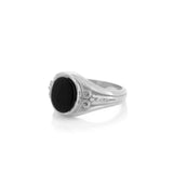 Black Onyx Oval Detail Ring