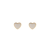 Ivory Heart Stud Earrings