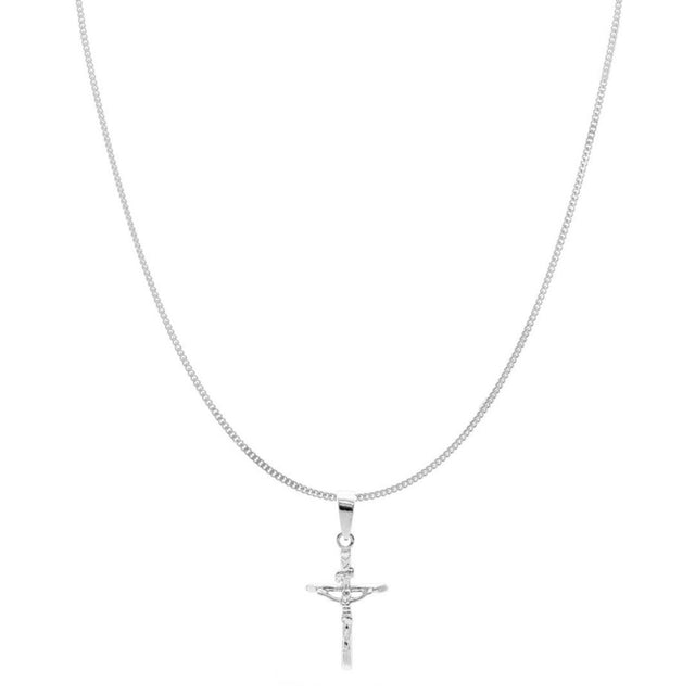 Mini Curb Chain Crucifix