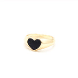 Black Enamel Heart Ring
